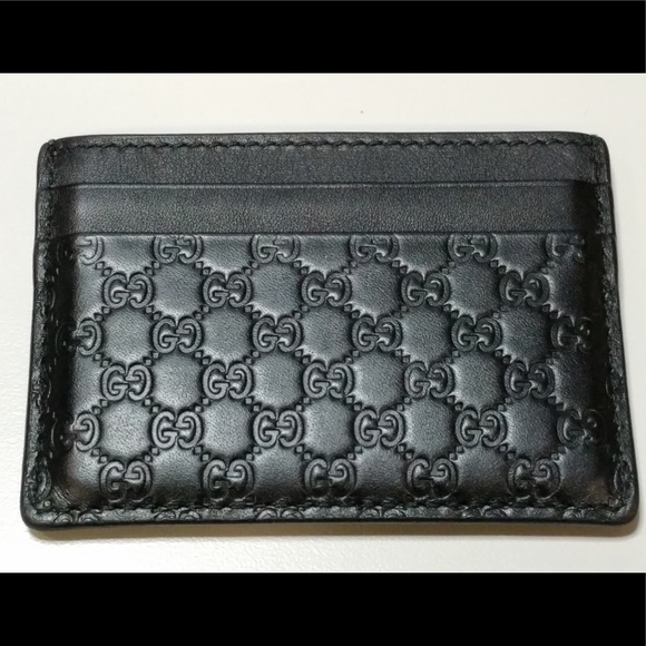 gucci card case monogram microguccissima black
